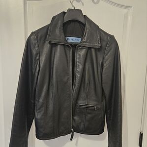90s Retro Reaction Kenneth Cole Black Leather Jacket